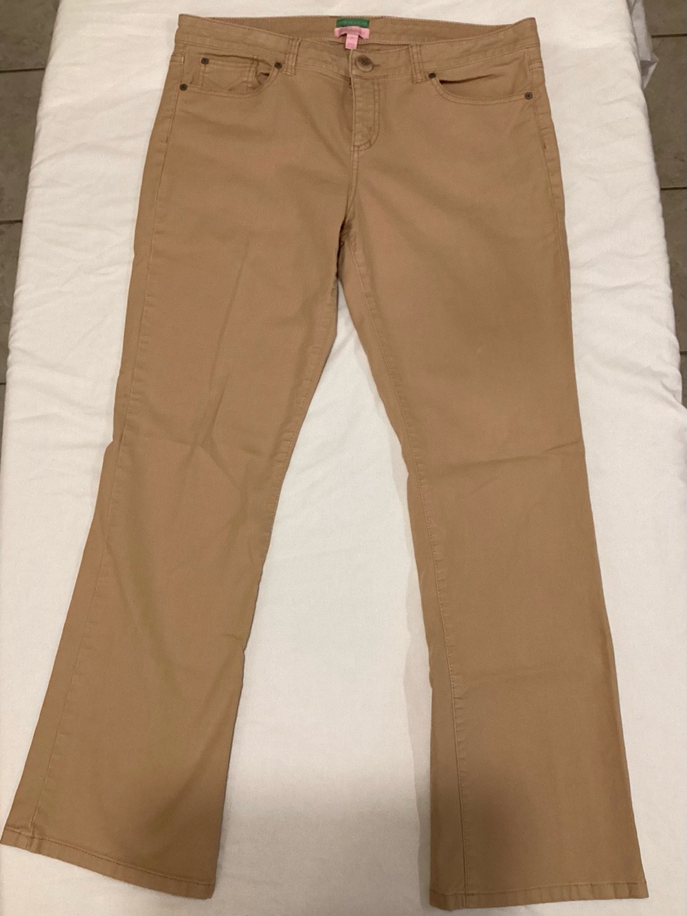 Lilly Pulitzer Palm Beach Fit Tan Bootcut Pants - Neutral Khaki